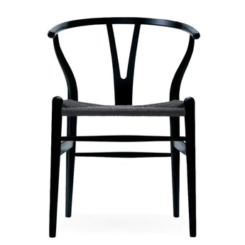 Carl Hansen CH24 Wishbone Dining Chair Black Paper Cord