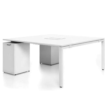 Vitra Workit Double Workstation (160cmsq)  with 2x Under Table Boxes