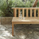 Skagerak Cadence Outdoor Bench in Untreated Teak — lifestyle, detail