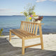 Skagerak Cadence Outdoor Bench in Untreated Teak — lifestyle