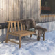 Skagerak Cadence Outdoor Bench in Untreated Teak — lifestyle