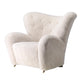 Audo The Tired Man Lounge Chair in Moonlight sheepskin – side view