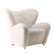 Audo The Tired Man Lounge Chair in Moonlight sheepskin – side view 2