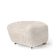 Audo The Tired Man Ottoman in Moonlight sheepskin with natural oak legs