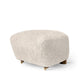 Audo The Tired Man Ottoman in Moonlight sheepskin with dark-oiled oak legs
