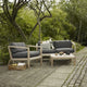 Skagerak Virkelyst Outdoor 2 Seater Sofa — lifestyle, with Skagerak Virkelyst Outdoor Lounge Chair and Coffee Table