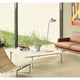 Fritz Hansen PK61A Square Coffee Table 120cm — lifestyle, living room with Lissoni sofa and PK24 chaise longue