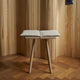 Skagerak Georg Low Stool in Untreated Oak with Linen Cushion — lifestyle