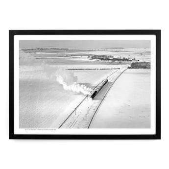Innes Heritage Snow On The Wolds Malton to Driffield Line 1958 A2 Framed Art Print