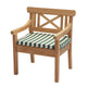 Skagerak Drachmann Dining Chair Cushion in Light Apricot/Dark Green Stripe — packshot