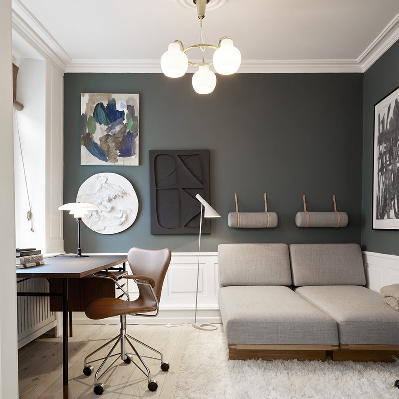 Louis Poulsen PH 3½-2½ Glass Table Lamp — lifestyle, living room