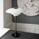 Louis Poulsen PH 3½-2½ Glass Table Lamp — lifestyle, living room unlit
