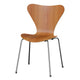 Fritz Hansen 3107 Series 7 Dining Chair in Elm Veneer Shell with Chromed Steel Base — packshot