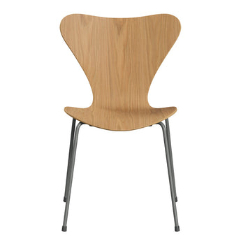 Fritz Hansen 3107 Series 7 Dining Chair Oak Veneer Seat Silver Grey Base