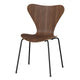 Fritz Hansen 3107 Series 7 Dining Chair in Walnut Veneer Shell with Black Steel Base — packshot