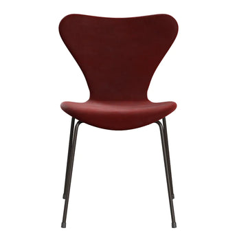 Fritz Hansen 3107 Series 7 Chair Belfast Velvet Autumn Red Bronze Legs