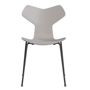 Fritz Hansen 3130 Grand Prix Chair Nine Grey Coloured Ash Seat Warm Graphite Base