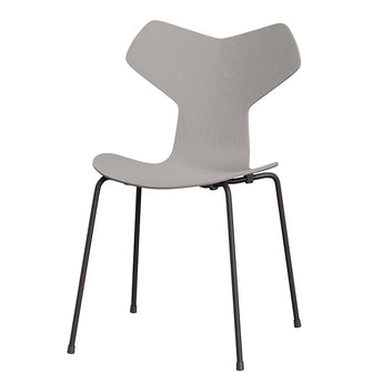 Fritz Hansen 3130 Grand Prix Chair Nine Grey Coloured Ash Seat Warm Graphite Base
