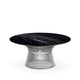 Knoll Platner Coffee Table Ø91.5cm in Polished Nickel with Nero Marquina Marble — packshot