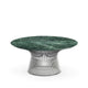 Knoll Platner Coffee Table Ø91.5cm in Polished Nickel with Verde Alpi Marble — packshot