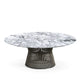 Knoll Platner Coffee Table Ø107cm in Bronze with Arabescato Marble — packshot