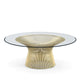 Knoll Platner Coffee Table Ø107cm in 18k Gold with Clear Glass — packshot