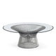 Knoll Platner Coffee Table Ø107cm in Polished Nickel with Clear Glass — packshot