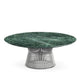 Knoll Platner Coffee Table Ø107cm in Polished Nickel with Verde Alpi Marble — packshot