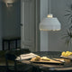 Artek AMA500 Pendant Light in White, Brass Ring — lifestyle, light on
