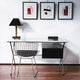 Knoll Albini Desk in Oak Black Stain — lifestyle, with Bertoia Side Chair