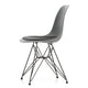 Vitra Eames Plastic Side Chair RE DSR Seat Upholstery in Grey — packshot, side view