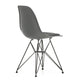 Vitra Eames Plastic Side Chair RE DSR Seat Upholstery in Grey — packshot, rear three-quarter view