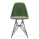  Vitra Eames Plastic Side Chair RE DSR Seat Upholstery in Green — packshot, front view