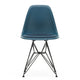 Vitra Eames Plastic Side Chair RE DSR Seat Upholstery in Blue — packshot, front view
