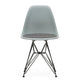 Vitra Eames Plastic Side Chair RE DSR Seat Upholstery in Light Grey — packshot, front view