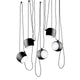 Flos Aim Suspension Light Group in Black — studio, group of five