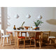 Artek Aalto Square Dining Table 81C — lifestyle, with Artek Half Round Table 95, Chair 66, Stool 60 and Pendant A333