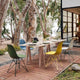 Vitra Eames Plastic Side Chair RE DSR Colours — lifestyle, with Vitra Eames Wire Chair DKR