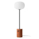 Audo JWDA Floor Lamp in Red Travertine Stone / Bronzed Brass — packshot