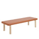 Artek 167 Bench, Natural Lacquered, Leather Upholstery — packshot