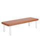 Artek 167 Bench, White Lacquered, Leather Upholstery — packshot