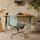 Vitra Compas Direction Desk — lifestyle, with Vitra Aluminium Chair EA 131, Tabouret Métallique