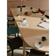 Artek Aalto Square Dining Table 84 — lifestyle, with Artek Half Round Table 95 and Atelier Chair