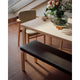 Artek 168B Bench Upholstered Seat with Domus Chair — lifestyle