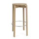 Audo Passage Bar Stool in Natural Oak, Stainless Steel Foot Ring — packshot, detail