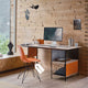 Vitra EDU Eames Desk and Eames fibreglass shell chair in wooden home office