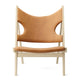 Audo Knitting Lounge Chair in Dunes Cognac, Natural Oak — packshot, detail