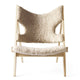 Audo Knitting Lounge Chair in Nature Sheepskin, Natural Oak — packshot, detail