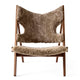 Audo Knitting Lounge Chair in Sahara Sheepskin, Walnut — packshot, detail