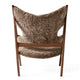 Audo Knitting Lounge Chair in Sahara Sheepskin, Walnut — packshot, detail